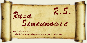 Rusa Simeunović vizit kartica